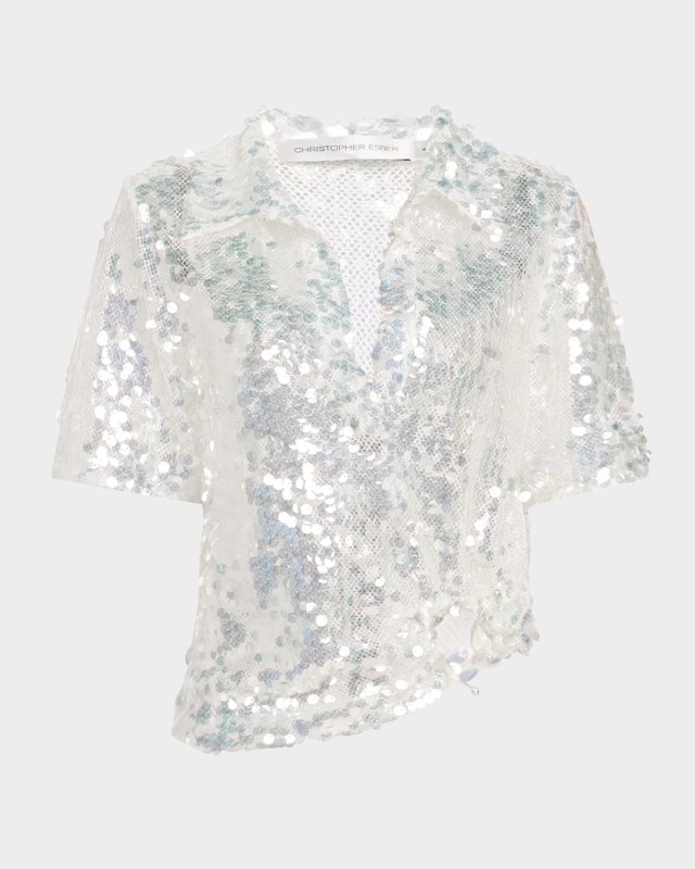 Opaline Sequined Polo Shirt